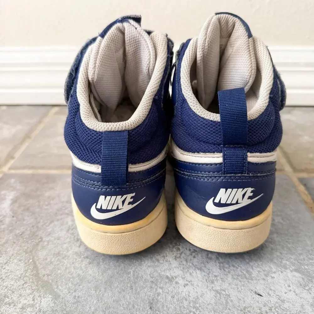 Nike Court Borough Mid Navy White Youth Boys Size 5Y